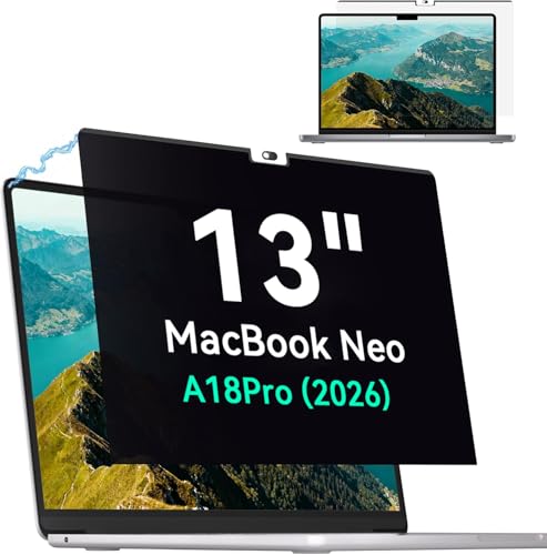 Image of Magnetic Privacy Screen for MacBook Neo 13 Inch (2026, A18 Pro),Removable Anti Glare Blue Light Filter for Mac 13In Laptop Privacy Filter Shield Protector