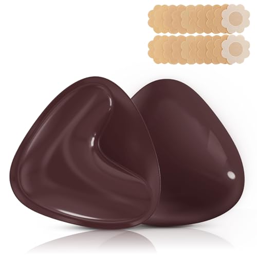 Image of Double Sided Sticky Bra Inserts Reusable Ultra Push Up Lift Self Adhesive Bra Pads for Bikini Swimsuit Strapless Dress