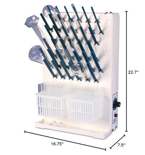 SP Bel-Art Lab-Aire II Polypropylene Single-Sided Electric Benchtop Glassware Dryer; 3 Tier, 120V, 16.75 x 7.5 x 22.7 in. (F18819-0013) - Thumbnail 3
