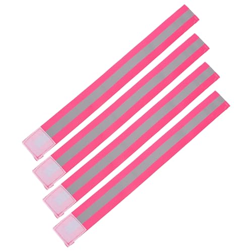 Toddmomy 4Pcs Reflective Safety Bands for Night Running High Visibility Wrist Straps Elastic Reflective Belts for Outdoor Sports for Running Cycling and Walking