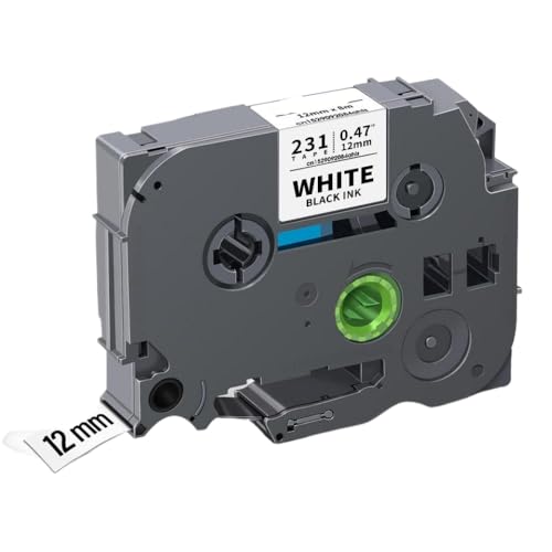 1PK TZE231݊xe[v12MM TZE131 TZE631 TZE231 TZE-231 TZE131 TZE631 FOR PTH110 D450xv^[(Black on White)