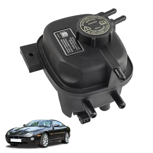 YzusGomumu Engine Coolant Overflow Reservoir Replacement with Sensor & Cap Compatible with 1997-2002 Jaguar XK8 4.0L 2003-2006 Jaguar XK8 4.2L Expansion Recovery Tank Replaces MJD4400AB