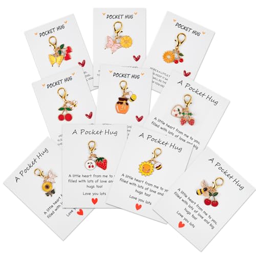 mountova 10 Sets Pocket Hug with Mini Tokens – Inspirational DIY Small Gift for Anxiety Relief, Emotional Support & Encouragement, Sentimental Keepsake for Friends, Family, Coworkers & Loved Ones