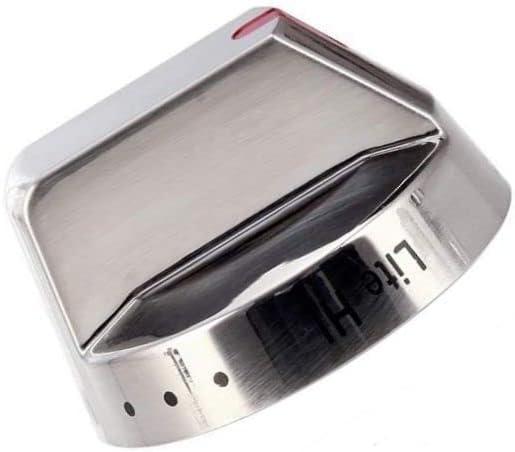 DOK Parts Best Range Burner Control Knob Compatible with NX58K7850SS/AA-00, NX58H5650WS/AA-00, NX58H5600SS/AA, NX58R5601SS Ranges - Silver, Stainless Steel, Chrome Finish, 1.5 Inches