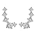 PAVOI 14K White Gold Plated Hearts & Arrows Simulated Diamond Ear Crawler - Cuff Earrings Hypoallergenic Stud Ear Climber Jackets