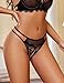 Avidlove Women Lace Panties Floral Lace Briefs Mesh Hollow Out G-String Thongs T-back Underwear Black S