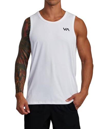 RVCA Men's Sport Vent Tank TOP, White, XX-Large
