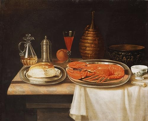 Une nature morte avec un homard par Charles Collins, impression sur toile 60x90cm pour salon