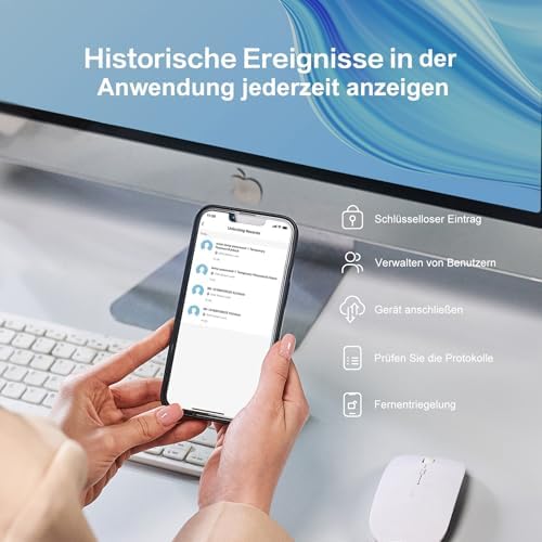 Bild 4 - Lockin Smartes Türschloss G30 mit Keypad Pro, WLAN & App-Steuerung, Auto-Lock, Alexa- & Google-kompatibel, keyless Entry elektronisches türschloss, Fingerprint, Zutrittscode, Grau