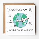 Lunella Stationery Adventure Awaits Card - Bon Voyage Card, Travel Card for...