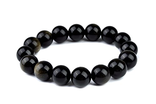 [OSHARE JP] 天然石 金曜石 ゴールデン・オブシディアン ブレスレット パワーストーン ゴールド