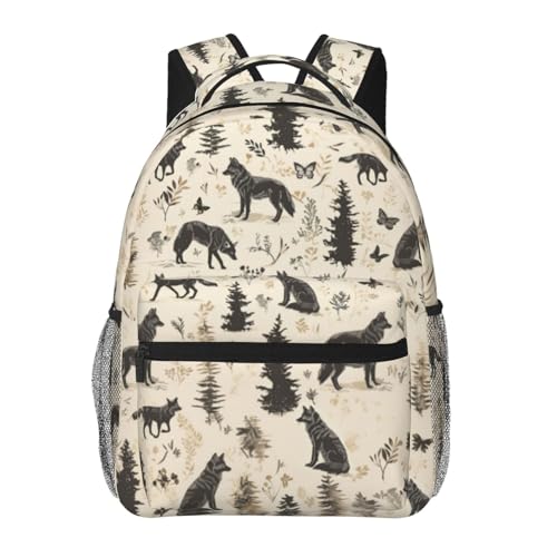 Turamurra Wolf Backpack Travel Backpacks Laptop Rucksack for Women School Bookbag for Kids Girls Boys Teens Cute Animal Back Pack Accessories Bag for Work Ideal Gifts for Wildlife Lovers