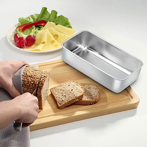 Homikit Loaf Pan Set Of 3, 9 X 5 Inch Stainless Steel Loaf Pans For Baking Bread, Medium Metal Meatloaf Cake Pan Great For Home Kitchen, Oven & Dishwasher Safe, Rust Free #TOP5