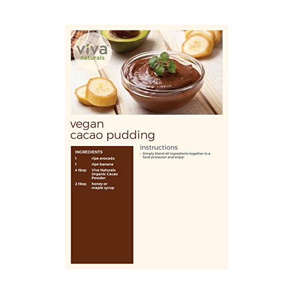 Viva-Naturals-1-Best-Selling-Certified-Organic-Cacao-Powder-from-Superior-Criollo-Beans-1-LB-Bag Viva Naturals Organic Cacao Powder, 1lb - Unsweetened Cacao Powder With Rich Dark Chocolate Flavor, Perfect for Baking & Smoothies, Non-GMO, Certified Vegan & Gluten-Free, 454 g