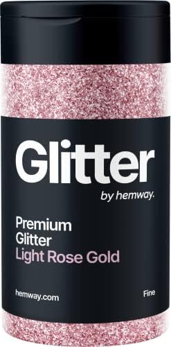 Hemway Rose Gold Glitter Fine 130g/4.6oz Powder Metallic Resin Craft Glitter Flake Sequins for Epoxy Tumblers, Hair Face Body Eye Nail Art Festival, DIY Party Decorations Paint