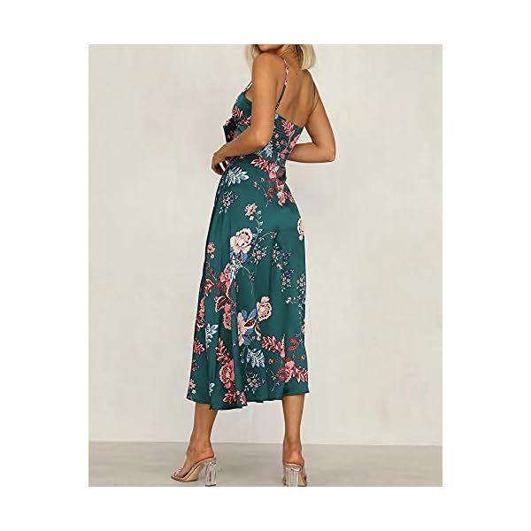 Women-Spaghetti-Strap-Midi-Satin-Dresses-Tie-Front-Backless-Split-Hollow-Dress Fashionme Women Spaghetti Strap Midi Satin Dresses Tie Front Backless Split Summer Casual Floral Hollow Flowy Slip Sundress Wedding Guest Beach Cocktail Graduation Dark Green