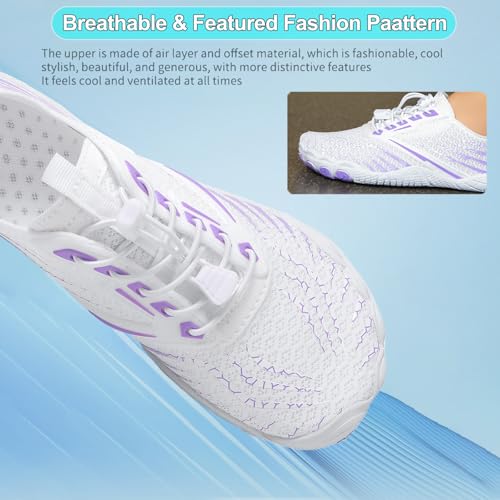 Image of Beach Water Shoes for Women Men Quick Dry Non-Slip Wide Toe Hike Barefoot Footwear for Beach Pool Aqua Swim Surf Walk