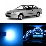 WLJH Ice Blue Instrument Panel Dash Cluster Gauge Speedometer Led Light Kit Fits 1992-2000 Honda Civic EG EX EK EJ SRS DX LX SI HX Civic Del Sol, Pack of 23