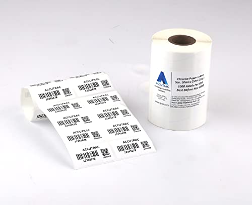 Image of ACCUTRAC Barcode Labels Stickers 2UP 50MM x 25MM (2 inch x 1 inch), Pack of 3