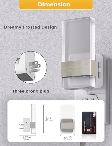 Image of L LOHAS LED Night Light, Amber Night Lights Plug into Wall, Dusk-to-Dawn | Decorative Night Light, 0-100LM Dimmable Nightlights, Wall Sconce-Style Acrylic Nitelight for Bathroom, Hallway,Gift