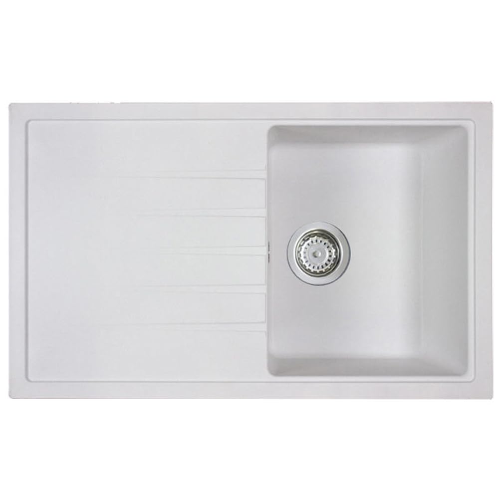 Astini Gianni Compact 1.0 Bowl Granite White Kitchen Sink & Waste