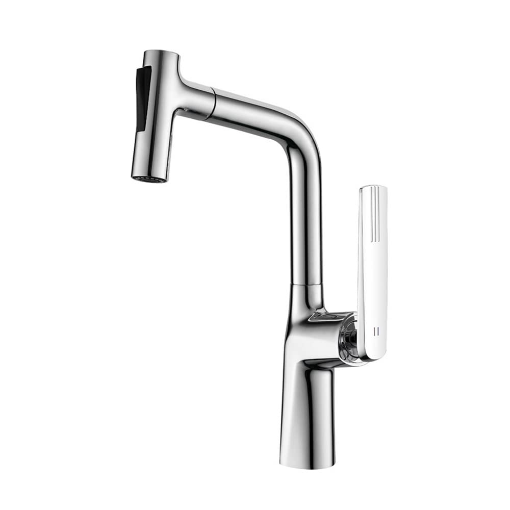Kitchen Tap Copper with Pull-Out Spray and 360-Degree Rotation for Sink Washing Faucet