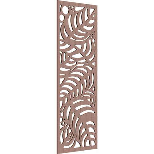 Image of Mills Decorative Pierced Fretwork Wood Wall Panels, 25 3 /8 inchW x 64 3 /8 inchH x 3 /8 inchT, Walnut
