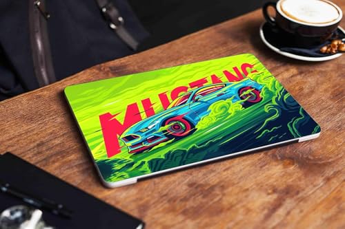 Image of PIXELARTZ Full Body Laptop Skins Sticker Laminated HD Quality Vinyl fits Upto 15.6 inches Compatible with Dell, Lenovo, Acer, HP, Asus -Self-Adhesive (Mustang GT)