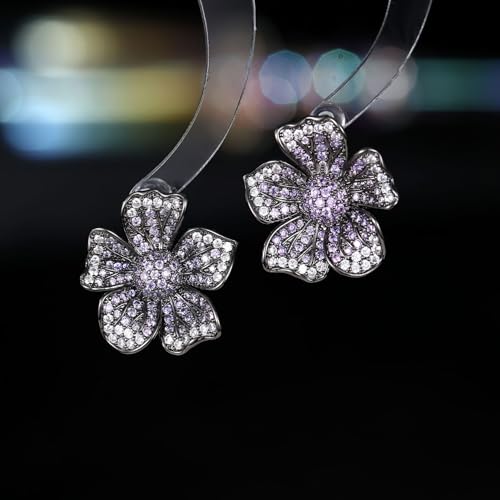 Boucles d'oreilles moissanite fleur or, éclat éternel - 5