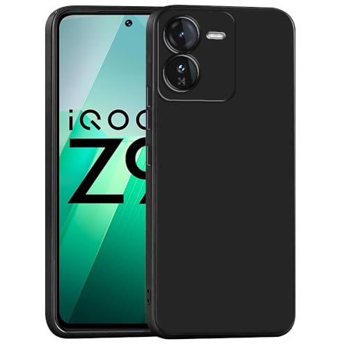 Image of Back Cover for iQOO Z9 5G | Full Camera Protection | Premium Liquid Silicon Case | Flexible Bumper Case for iQOO Z9 5G (Black)