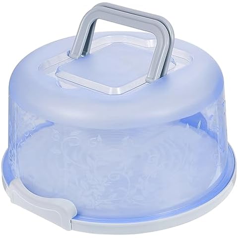 DOITOOL Blue Plastic Cake Carrier with Handle Cover