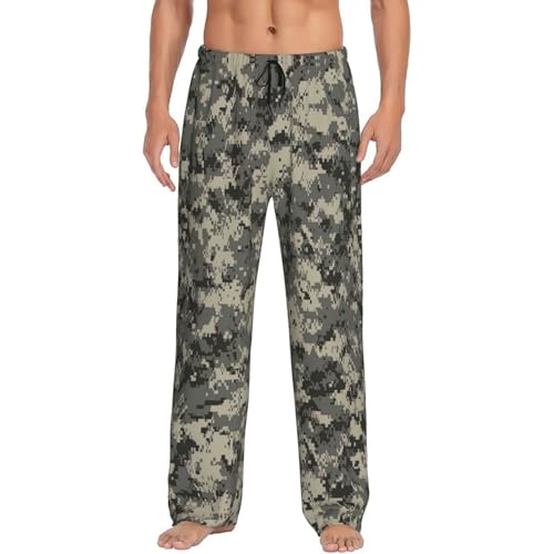 Army Digital Camouflage Print Comfortable Men'S Sleep Pants,Soft Pajama Bottoms For Men,For Lounging And Sleeping