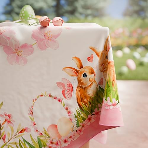 Nappe de Pâques carrée imperméable Flora protège table de cuisine 4c