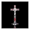 Grote Jezus Christelijke Kruis Auto Ornament Standbeeld Katholieke Kruis Kerstman Decoratie Standbeeld Klassieke Jezus Kruis Standbeeld 22×5.5CM Decoratieve Accessoires (Metalen kleur: Rood)