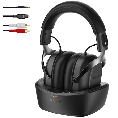 Image of NUBWO Wireless TV Headphones for Seniors Hearing Impaired, 2.4GHz Bluetooth Headphones with Charging Base, 20ms Ultra Low Latency, 65H Playtime, Works with Optical RCA AUX