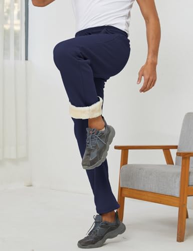 Image of Gihuo Men's Winter Fleece Pants Sherpa Lined Sweatpants Active Running Jogger Pants