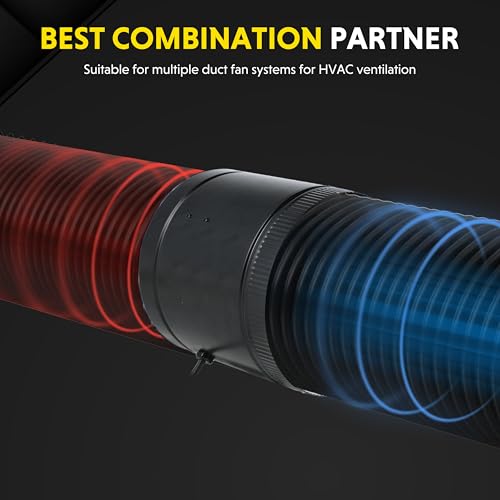 Image of iPower Flexible 3 Inch 16 Feet Aluminum Ducting 4 Layer Protection Dryer Vent Hose for HVAC Heating Cooling Ventilation and Exhaust, 2 Clamps Included, Black