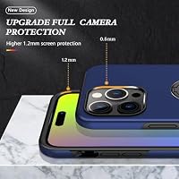 Dechyi hülle für iPhone 15 Pro (6.1") und 2 Stück gehärtetem Glas Displayschutzfolie Handyhülle mit Ringhalterung stoßfest, Kratzfest strapazierfähig Schutzhülle Blau – Ansicht 5