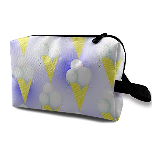 Preisvergleich Produktbild Blaue Eiscreme Muster kleine Reise Kulturbeutel Aufbewahrungstasche Super leichte Kulturbeutel Organizer für Reisetasche