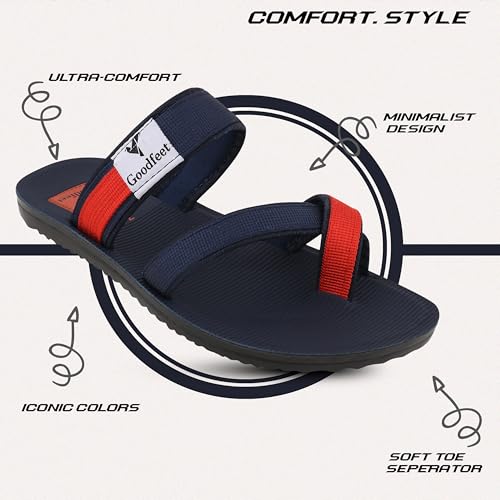 Image of Men's Slippers | Stylish & Comfortable Flip-Flop Slippers for Men | PU Material | Slip Resistant | Durable & Lightweight One Toe Slipper for Man | Chappal for Daily Use (GF-6001)