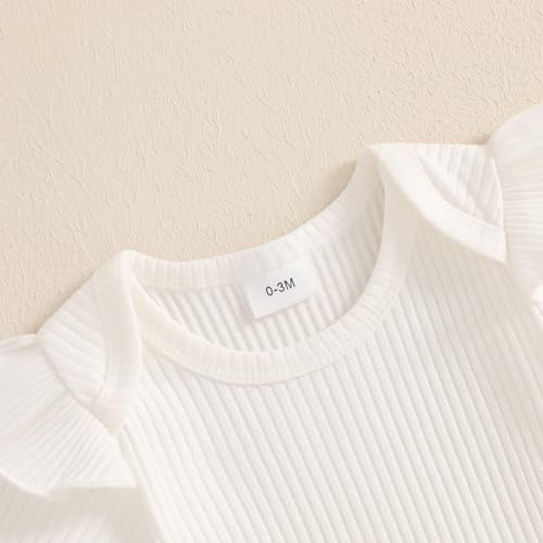 Adobabirl Baby Girl Summer Clothes Ribbed Short Sleeve Romper Bow Print Overalls Shorts Set Infant Cute Summer Outfits4