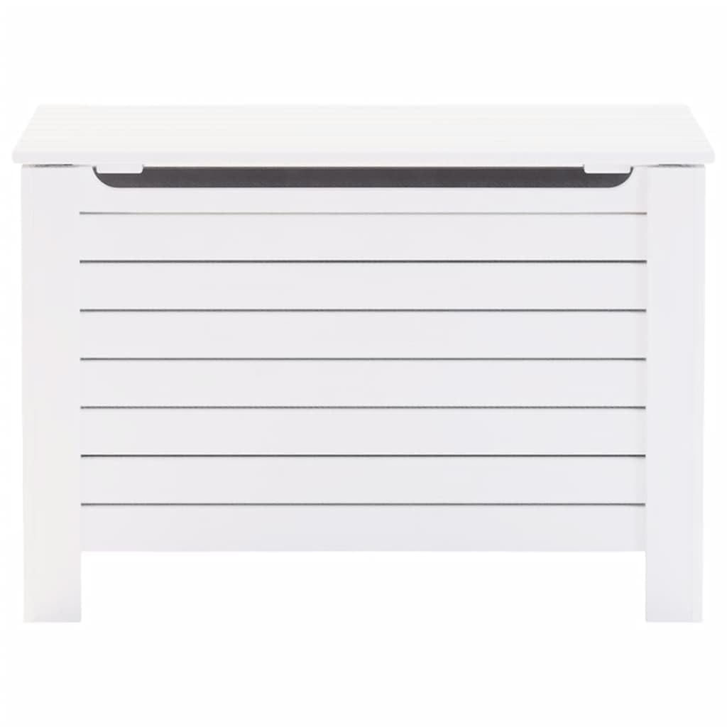 Szafki i przechowywanie, skrzynie do przechowywania, pudełko do przechowywania z pokrywką RANA białe 100 x 49 x 54 cm lite drewno sosnowe