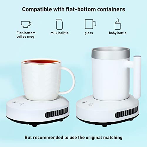YEOSEN Coffee Mug Warmer and Cooler - 2 IN 1 Beverage Warmer and Drink Cooler with Mug, Auto Shut Off Mug Cooler and Warmer for Office Desk Use (Up to 131F or 46F), White - Thumbnail 3