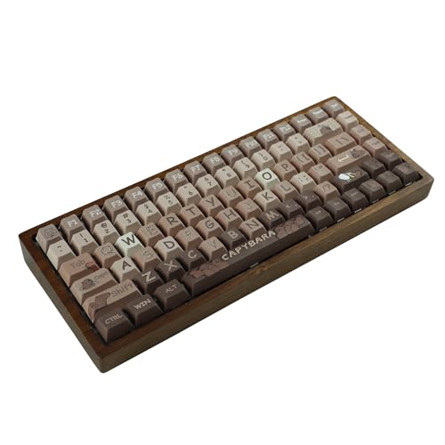 Image of YMDK Cherry Profile Kapibala 5 Sides Over Dye Sub Thick PBT Coffee KEYCAP for MX Mechanical Keyboard 61 68 84 87 96 104 108