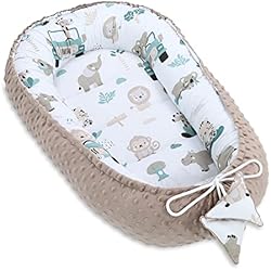 Moises Portatil Para Bebé Totsy Baby Reductor Bebe Nido Bebe Handmade - Cuna portatil Bebe 90x50 cm Minky Algodon África Caqui