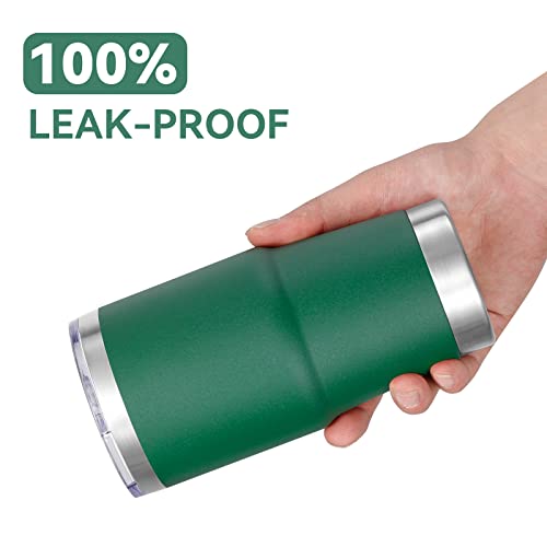 VEGOND 20 oz Tumbler with Lid and Straw, Stainless Steel Double Wall Vacuum Insulated Travel Mug Powder Coated Coffee Cup for Cold & Hot Drinks, Dark Green 12 Pack - Thumbnail 6