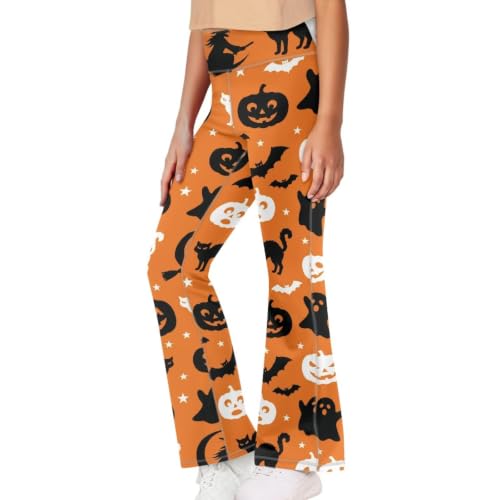 Image of Girls Flare Leggings 5-14T Cute Bell Bottoms for Girl Yoga Pants for Gym