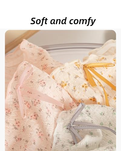French Cottagecore Ruffled Floral Panties for School Girls Teen Frilly Trim Briefs Breathable Crotch Mid Rise4