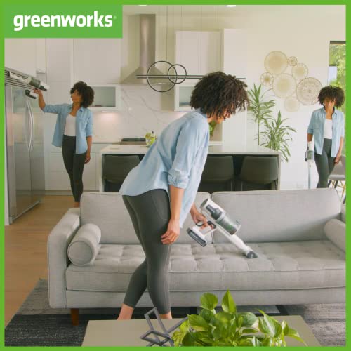 Greenworks GD24SVK4D Potente Aspirapolvere Senza Filo Deluxe, Fino 45 Minuti, Filtro Hepa, Accessorio Per Peli Animali, 3 Livelli Di Potenza, Batteria 24V 4Ah, Supporto Caricabatterie - 4