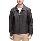 Dockers Men's Classic Faux Leather Jacket (Regular and Big and Tall Sizes), Dark Brown, L